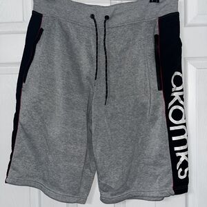 Akademiks Gray and Black Athletic Shorts